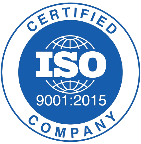 Certified ISO 9001:2015 company seal
